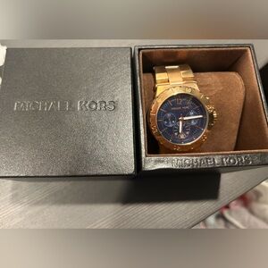 Michael Kors Men's Gold and Navy Watch